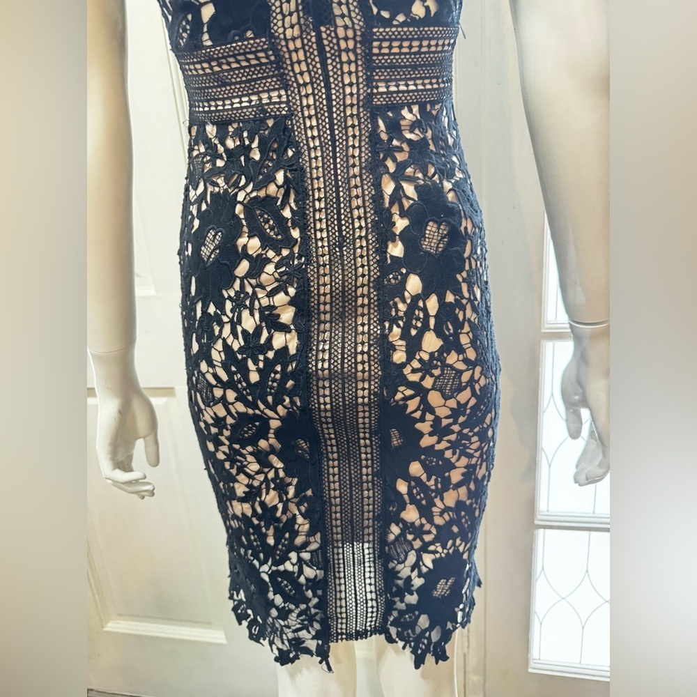 Astr Sexy Black and Cream Lace Mini Dress Size XS - Picture 12 of 15